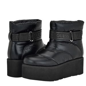 GUESS Black Quilted Platform Ankle Booties